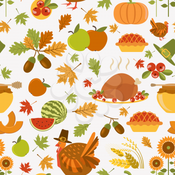 Thanksgiving day seamless pattern.  Vector illustration