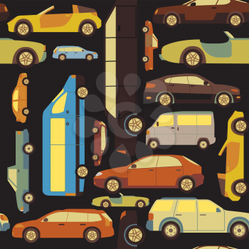 Passenger car background, seamless. Vector illustration