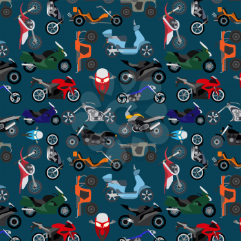 Motorcycles background, pattern. Vector illustration