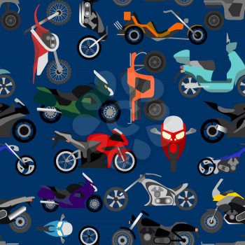 Motorcycles background, seamless. Vector illustration