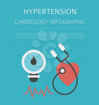 Hypertension,  medical desease infographic. Cardiology. Vector illustration
