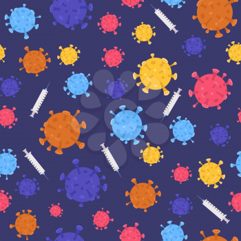 Quarantine, stop coronavirus epidemic design seamless pattern. Vector illustration