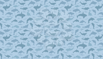 Dolphins seamless pattern. Marine mammals collection. Cartoon flat style design. Vector illustration