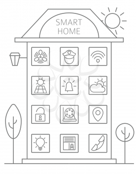 Smart home set.Thin line icon collection. Vector illustration