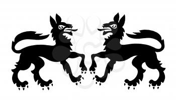 Royalty Free Clipart Image of Wolves