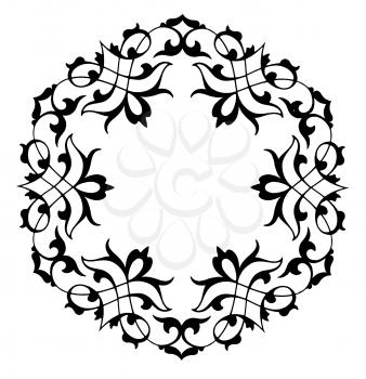 Royalty Free Clipart Image of a Round Decorative Frame