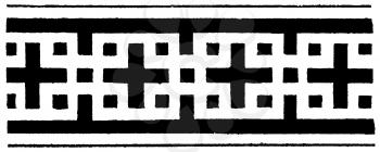 Royalty Free Clipart Image of a Horizontal Border With a Cross Pattern