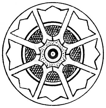 Royalty Free Clipart Image of an Abstract Wheel