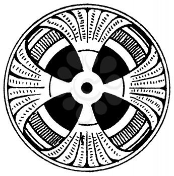 Royalty Free Clipart Image of a Wheel
