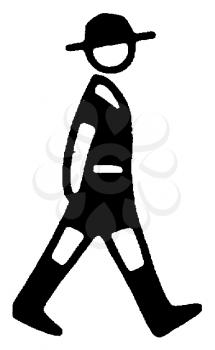 Royalty Free Clipart Image of a Boy Walking