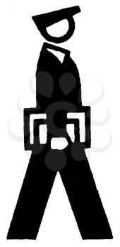 Royalty Free Clipart Image of a Person Walking