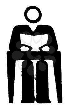 Royalty Free Clipart Image of a Student at a Desk