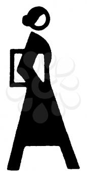 Royalty Free Clipart Image of a Woman Carrying a Folder