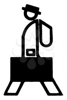 Royalty Free Clipart Image of a Man Carrying a Case