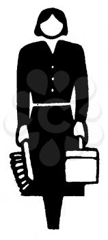 Royalty Free Clipart Image of a Travelling Salesperson