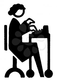 Royalty Free Clipart Image of a Typist