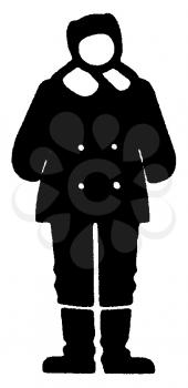 Royalty Free Clipart Image of a Man in Winter Clothes