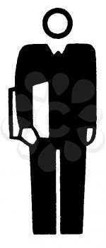 Royalty Free Clipart Image of a Man With a File