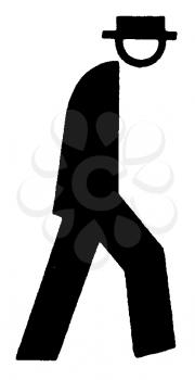 Royalty Free Clipart Image of a Walking Man
