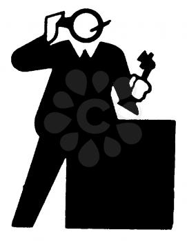 Royalty Free Clipart Image of a Man Talking on a Phone