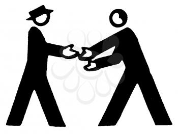 Royalty Free Clipart Image of Men Meeting