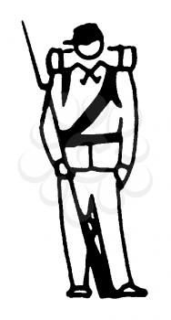 Royalty Free Clipart Image of a Man With a Gun