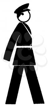 Royalty Free Clipart Image of a Marching Soldier