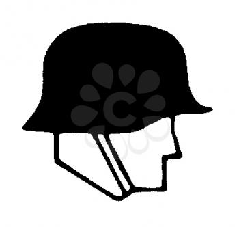 Royalty Free Clipart Image of a Man in a Helmet