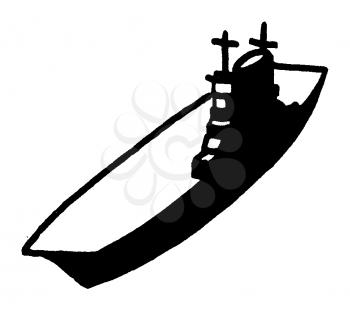 Royalty Free Clipart Image of a Fighter Ship