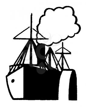 Royalty Free Clipart Image of a Freighter