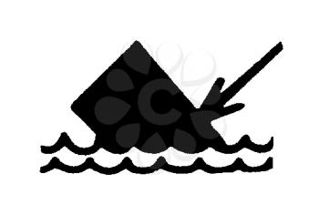 Royalty Free Clipart Image of a Sinking Ship