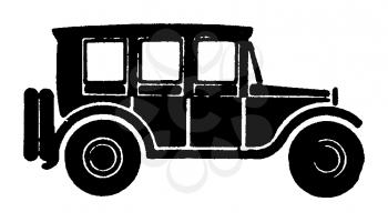 Royalty Free Clipart Image of an Antique Car