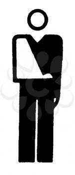 Royalty Free Clipart Image of a Man With a Broken Arm