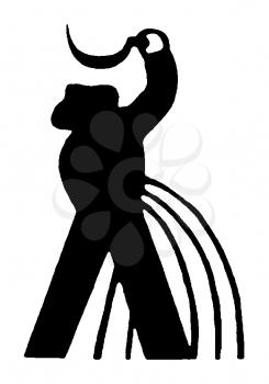 Royalty Free Clipart Image of a Man With a Sickle
