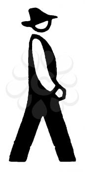 Royalty Free Clipart Image of a Man Walking