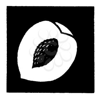 Royalty Free Clipart Image of a Half a Peach