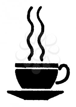 Royalty Free Clipart Image of a Cup of Steaming Tea