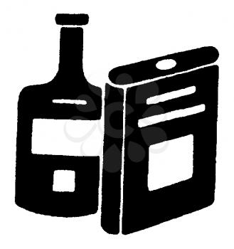 Royalty Free Clipart Image of Two Containers