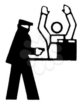 Royalty Free Clipart Image of a Bank Robber