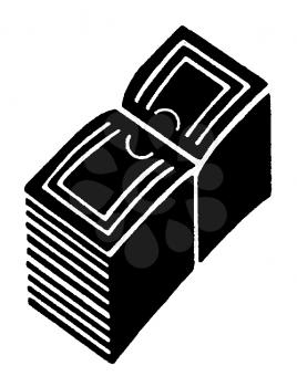 Royalty Free Clipart Image of a Stack of Bills