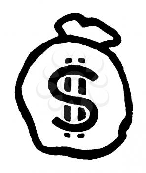 Royalty Free Clipart Image of a Bag of Money