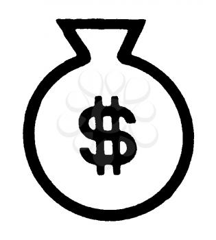 Royalty Free Clipart Image of a Bag of Money