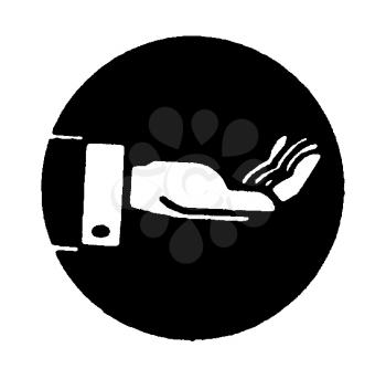 Royalty Free Clipart Image of a Hand Out