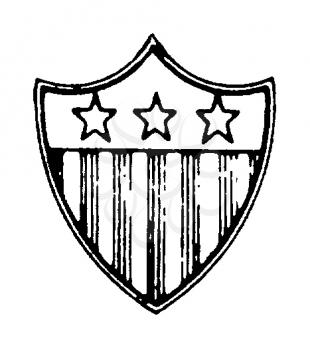 Royalty Free Clipart Image of a Stars and Stripes Crest