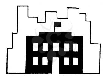 Royalty Free Clipart Image of a School