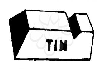 Royalty Free Clipart Image of a Block of Tin