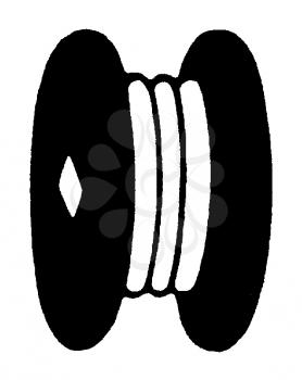 Royalty Free Clipart Image of a Hose on a Wheel