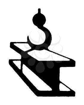 Royalty Free Clipart Image of a Beam and Hook