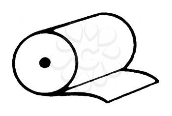 Royalty Free Clipart Image of a Roll of Paper Towel