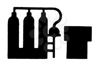 Royalty Free Clipart Image of a Pumps and a Ladder